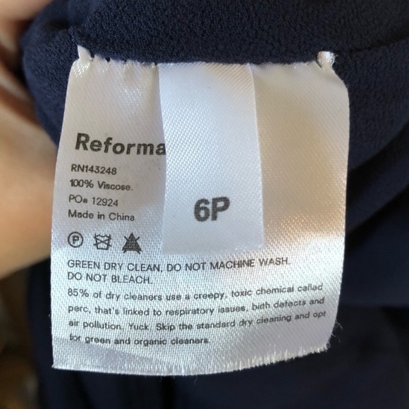Reformation Butterfly Dress in Navy - Picture 6 of 6